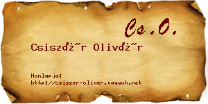 Csiszér Olivér névjegykártya