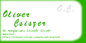 oliver csiszer business card