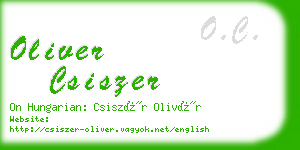 oliver csiszer business card